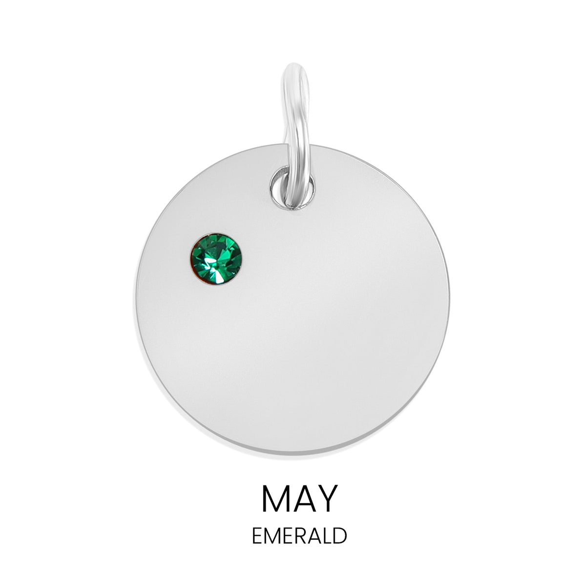 Silver Birthstone Disc Charms