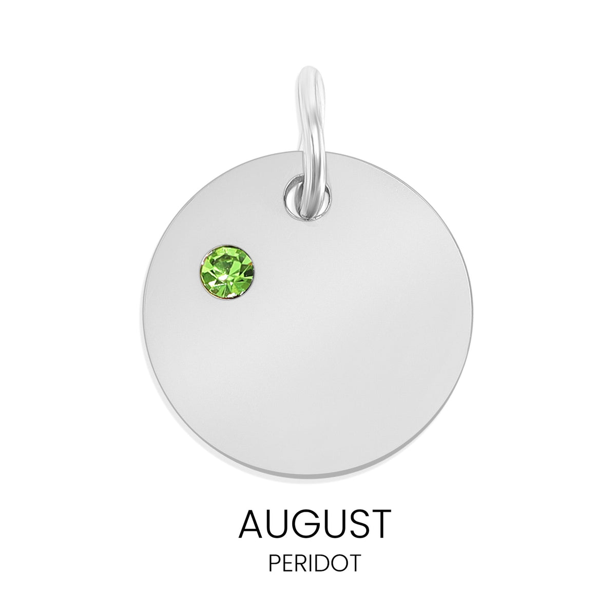 Silver Birthstone Disc Charms