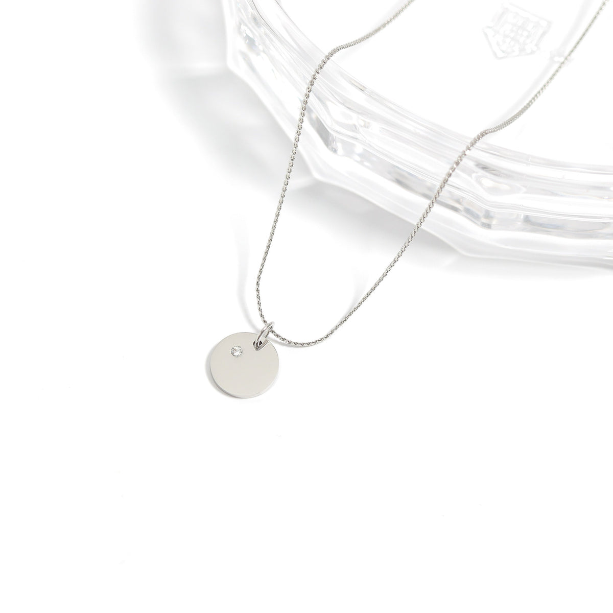 Silver Birthstone Disc Charms