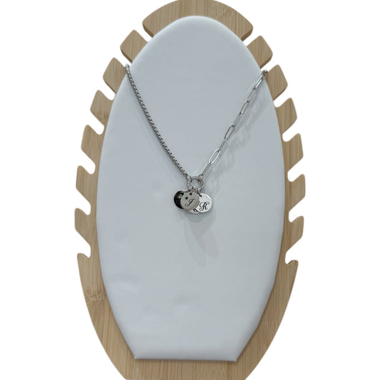 Silver Birthstone Necklace + 1 Birthstone Charm